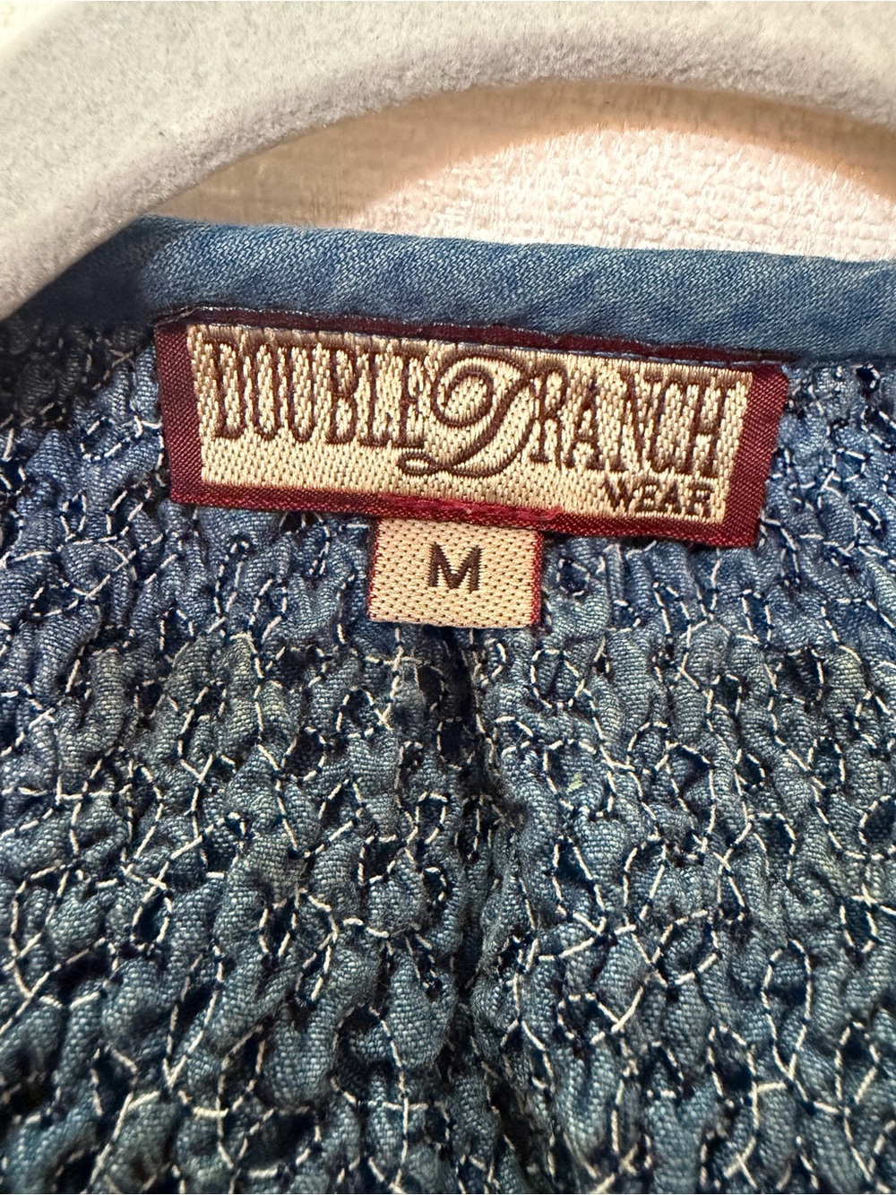 Double D Ranch Blue Textured Button-Front Vest - Picture 3 of 6